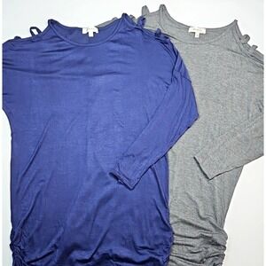 Hailey & Co Women's Cold Shoulder Long Sleeve Top Lot of 2 Size Medium NWOT